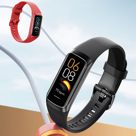 Smart Fitness Tracker – 1.1" AMOLED Display, 25 Sports Modes, Heart Rate & BP Monitor