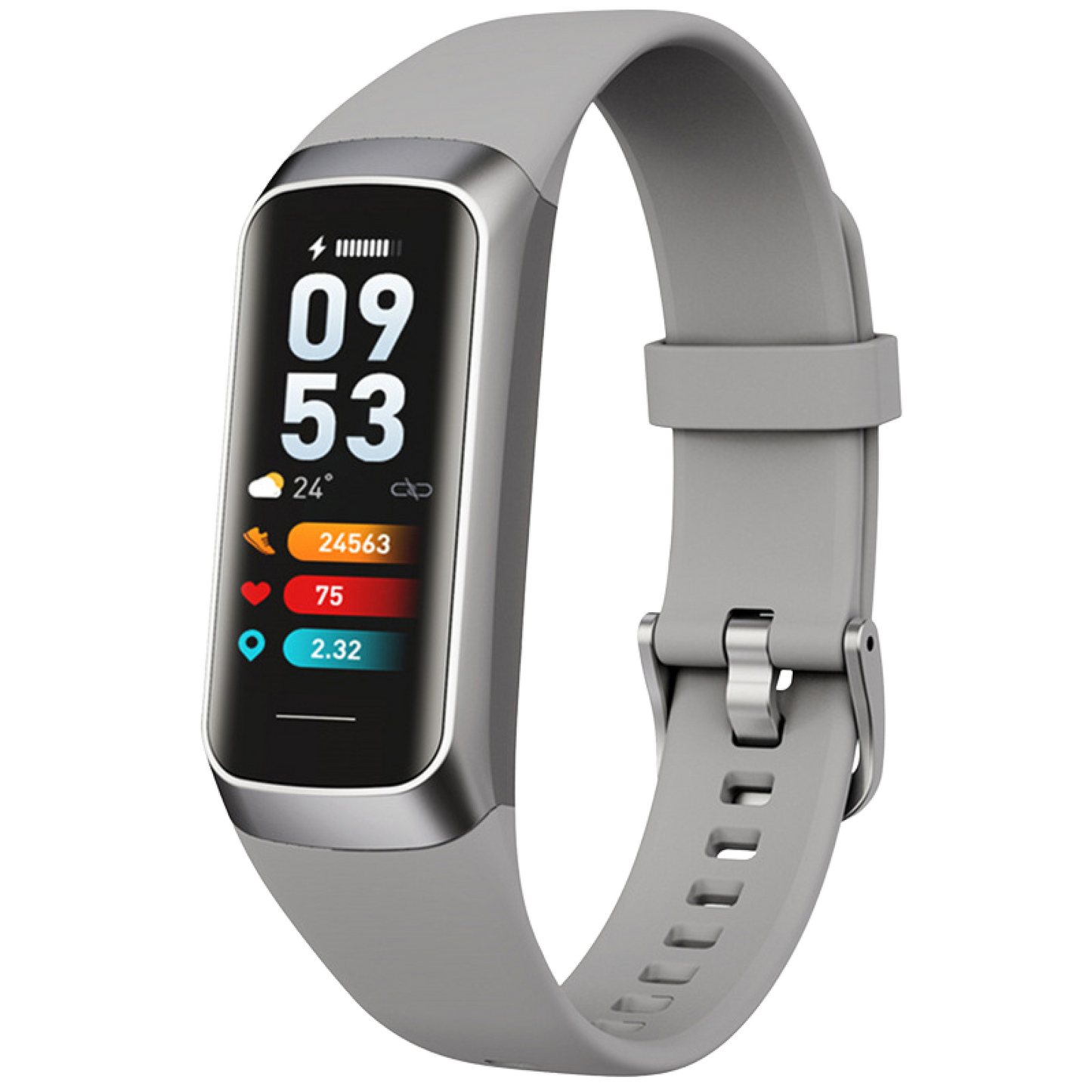 Smart Fitness Tracker – 1.1" AMOLED Display, 25 Sports Modes, Heart Rate & BP Monitor